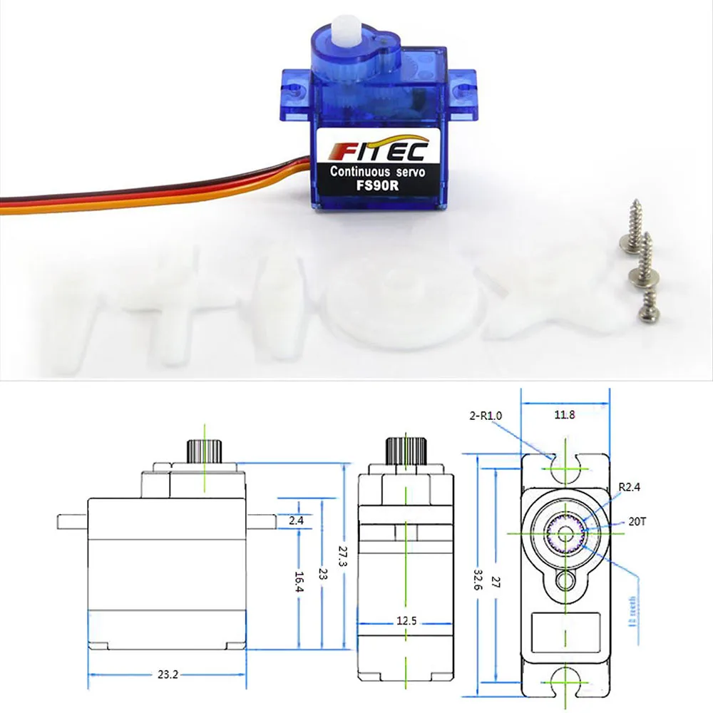 Feetech Mini FS90R Micro Servo - огляд і ціна Rc Helicopter Servo