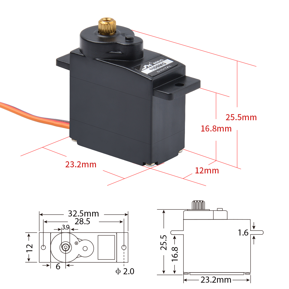 1/2/4 PCS JX Servo PDI-1109MG  - огляд і ціна Rc Helicopter Servo